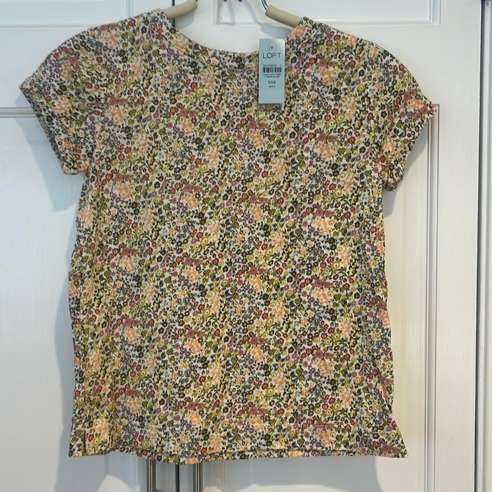 Loft t-shirt, floral, xxsp, nwt
